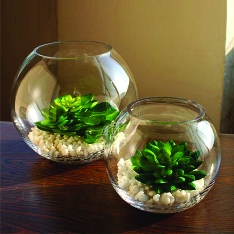Glass Round Vase زهرية دائرية زجاج