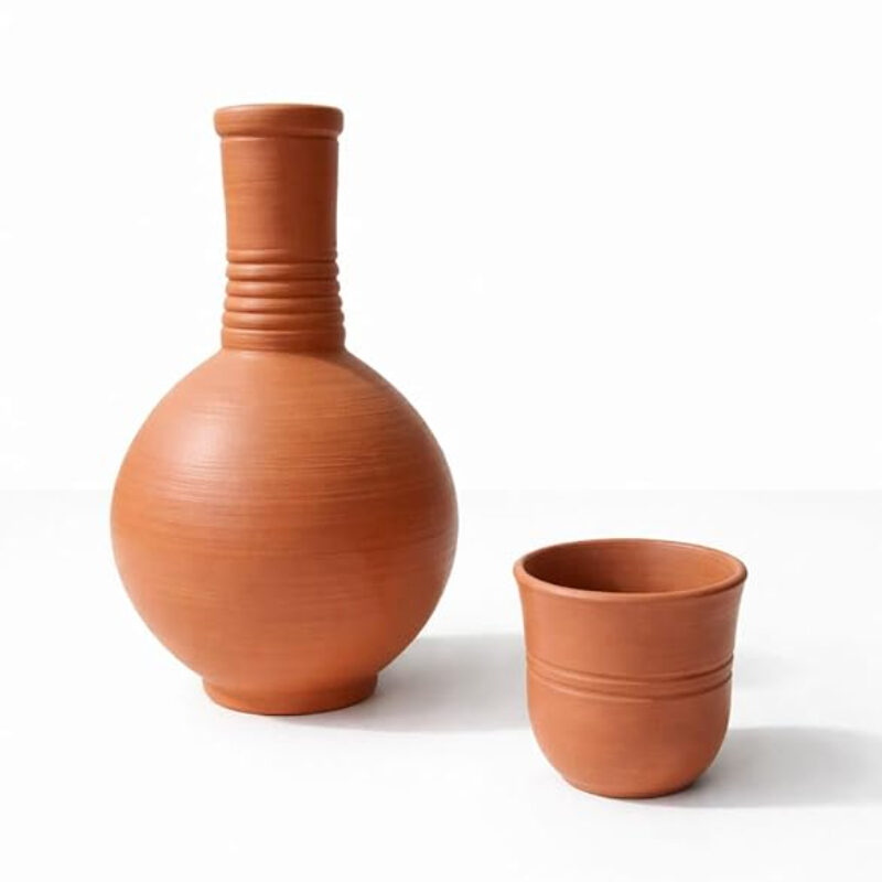 Natural Clay Pottery Bottle