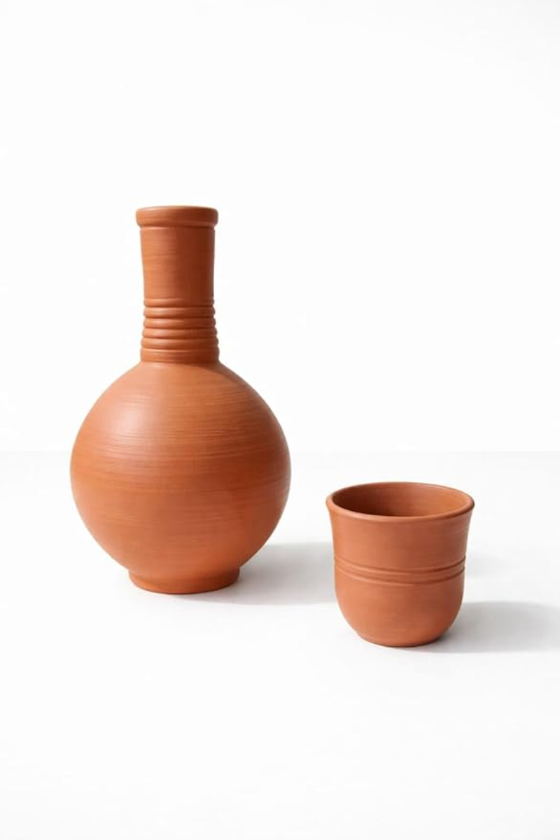 Natural Clay Pottery Bottle