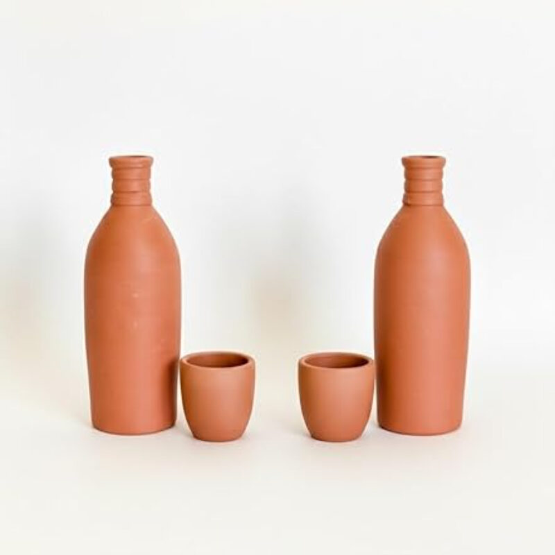 Set of Two Pottery Bottles