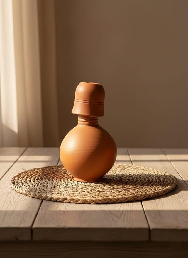 Natural Clay Pottery Bottle