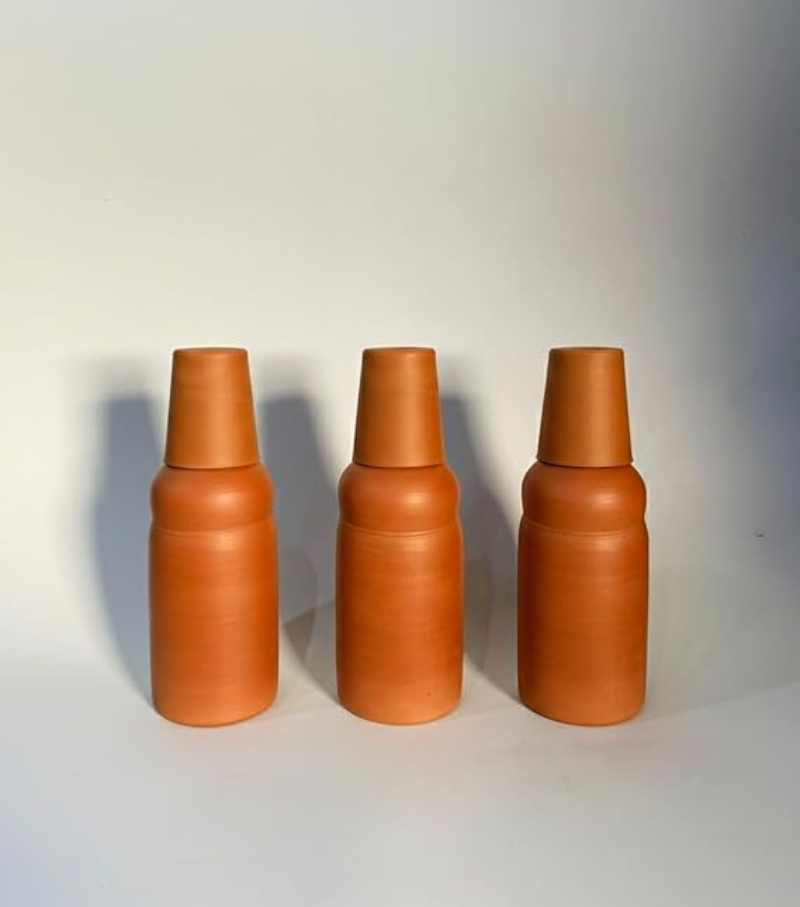 3-Piece Pottery Bottle Set