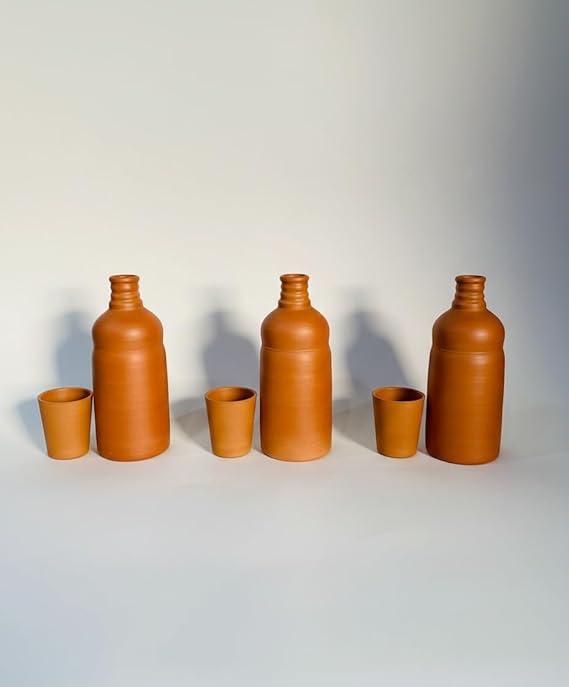3-Piece Pottery Bottle Set