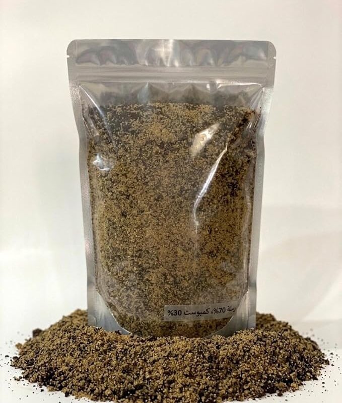 Soil mix for planting: 70% sand, 30% compost, 5 liters